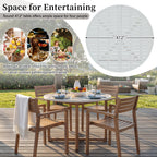 Acacia Wood Outdoor Dining Set with 47.2" Round Table - Natural