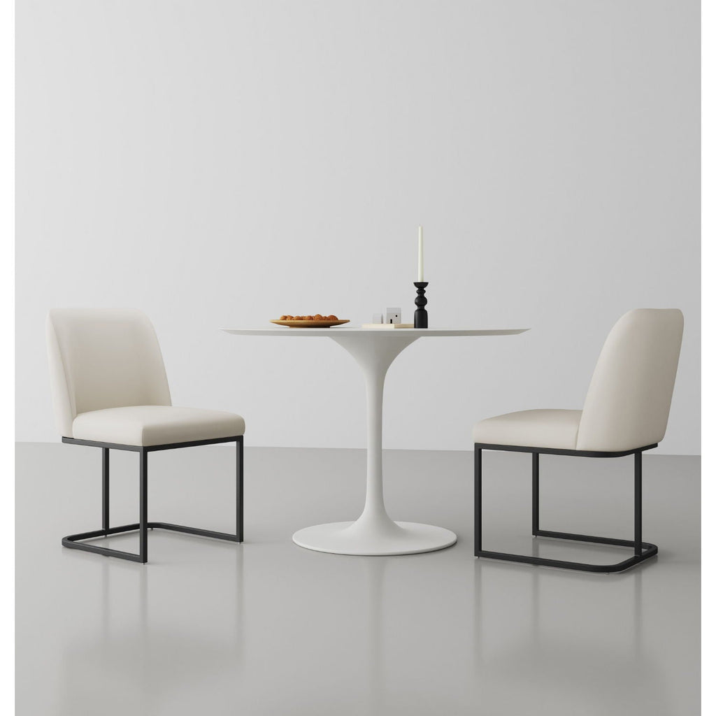 Serena Dining Chair with Geometric Metal Base - Available in Multiple Colors
