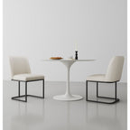 Serena Dining Chair with Geometric Metal Base - Available in Multiple Colors