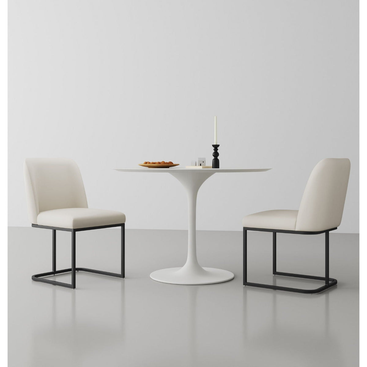 Serena Dining Chair with Geometric Metal Base - Available in Multiple Colors