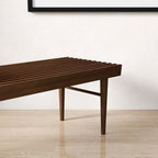 Dark Brown Wood Accent Bench with Solid Wood Frame - Mia