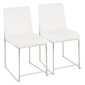 Fuji Contemporary High Back Dining Chair Set with Upholstered Seat - Multiple Colors