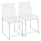 Fuji Contemporary High Back Dining Chair Set with Upholstered Seat - Multiple Colors