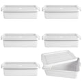 Heavy Duty Commercial Meat Tubs with Lids - 6 Pack