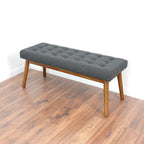 Modern Bench with Velvet Upholstery - Gray