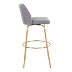 Contemporary Swivel Barstool Set with Round Footrest - Multiple Colors