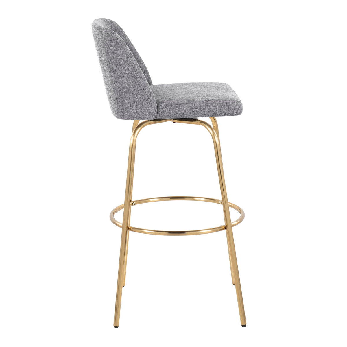 Contemporary Swivel Barstool Set with Round Footrest - Multiple Colors