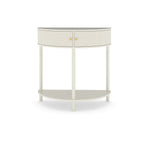 Demi Lune Console Table with 2 Storage Drawers - White, Dark Gray, Dark Brown