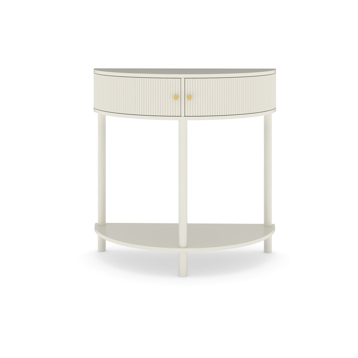 Demi Lune Console Table with 2 Storage Drawers - White, Dark Gray, Dark Brown
