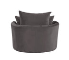 Velvet Swivel Accent Chair with Button Tufting - Dark Gray or Pink