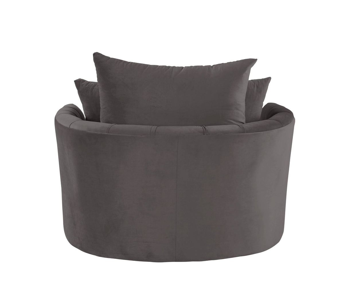 Velvet Swivel Accent Chair with Button Tufting - Dark Gray or Pink