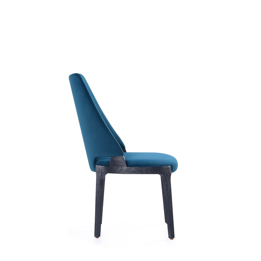 Kara Dining Chair Set of 2 with Solid Beech Wood Frame – Blue or Gray