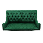 Modern Glam Velvet Loveseat with Button-Tufted Detail - Emerald
