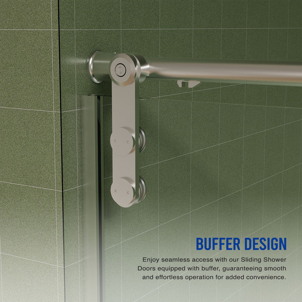 Pearl Silver Sliding Frameless Shower Door with Easy Clean Tempered Glass