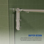 Pearl Silver Sliding Frameless Shower Door with Easy Clean Tempered Glass
