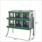 Galvanized Steel Outdoor Egg Laying Boxes with Sloped Floor - Silver