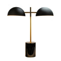 Hydro Table Lamp with Double Lamp and Marble Base - Black / Gold / Marble