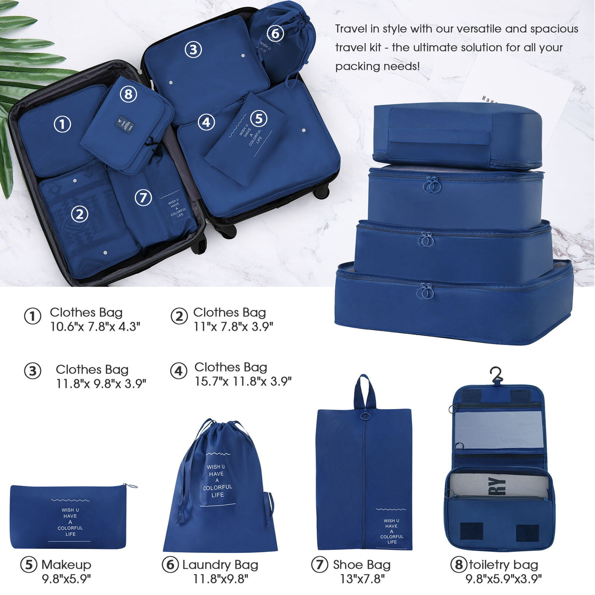 Hardshell Luggage Sets 4 Pieces with TSA Lock and Spinner Wheels - Multiple Colors