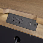 Base Sideboard with USB Charging - Light Brown