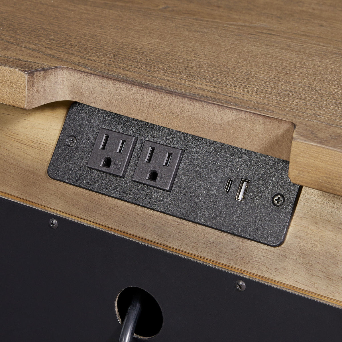 Base Sideboard with USB Charging - Light Brown