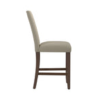 Zeph Upholstered Barstools Set of 2 with Comfortable Upholstery - Light Brown or Dark Gray