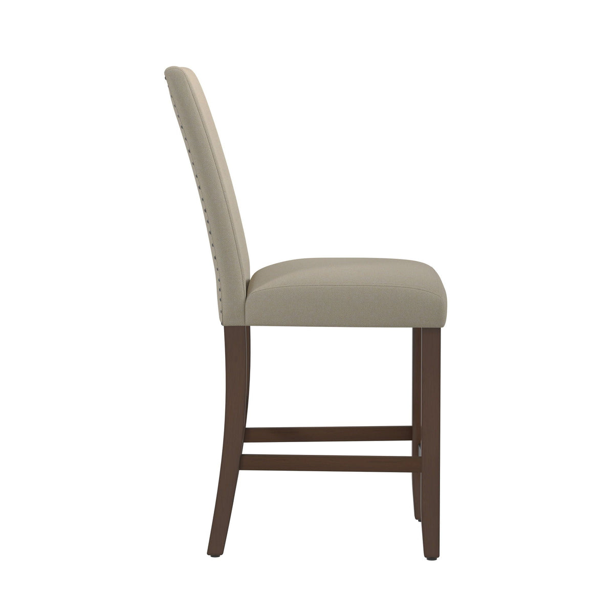 Zeph Upholstered Barstools Set of 2 with Comfortable Upholstery - Light Brown or Dark Gray