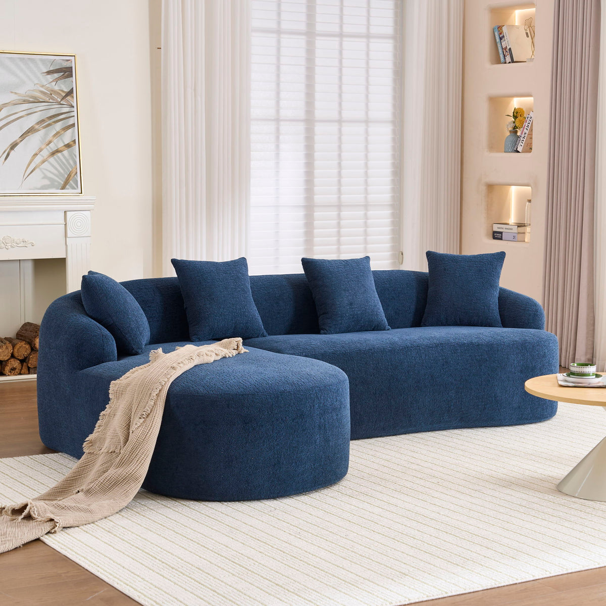 Combined Sofa with 4 Pillows