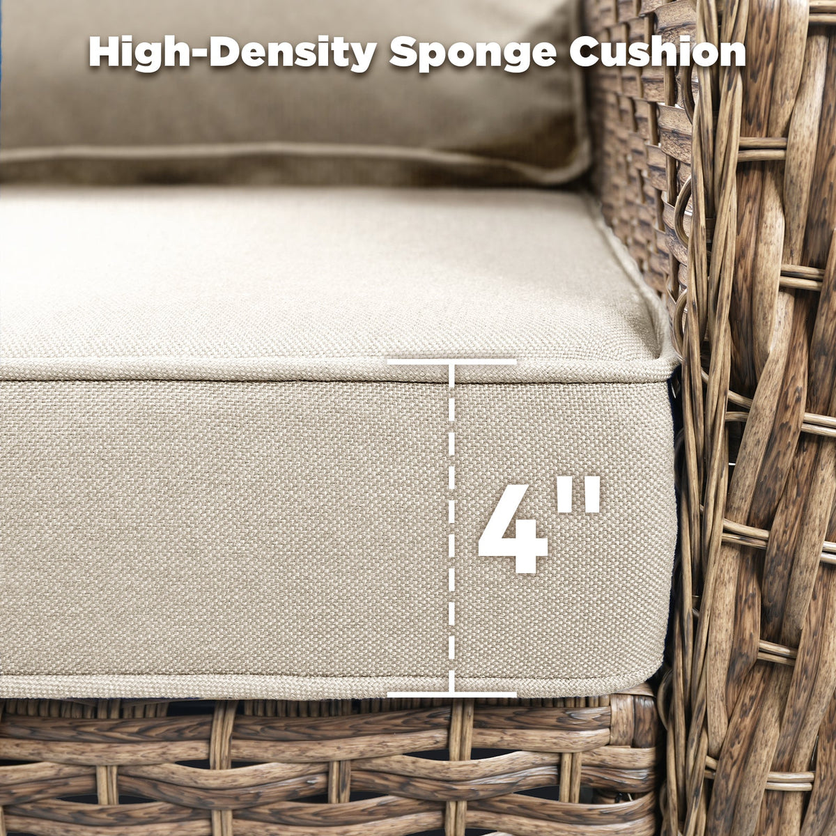 2-Person Outdoor Wicker Swivel Rocker Seating Group with Cushions - Beige or Blue