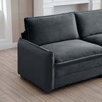 Oversized Modular Cushioned Sofa with Conversible Ottoman - Corduroy