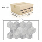 Hexagon Natural Stone Marble Decorative Tile Set with 3D Fluted Texture - Gray or White