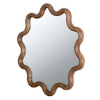 Wooden Accent Mirror With Unique Frame - Brown