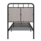 Twin Size Linen Upholstered Platform Metal Bed Frame