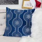 Holiday Throw Pillow with Snowflake Embroidery - 20x20 Inch