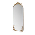 Full Body Arched Mirror with Vintage Carved Applique - Bronze or Pearl Silver