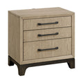 3 Drawer Nightstand with USB Charging Port - Brown