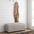 Avalon Upholstered Storage Ottoman with Flip-Over Serving Trays - Multiple Colors