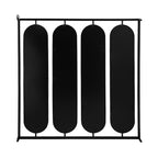 Large 4 Oval Wall Mirror with Square Frame - Black