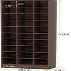 10 Tier Shoe Storage Cabinet with 30 Cubbies - Wood - Multiple Colors