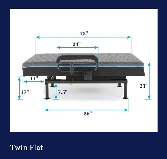 Adjustable Sleep To Stand Bed with Lift Assist and Memory Foam Mattress - Dark Gray