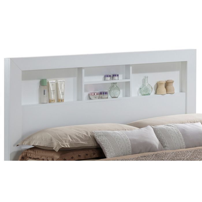 Transitional Storage Bed with Headboard Shelving - Multiple Colors