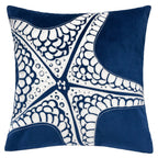 Indigo Starfish Accent Pillows with Hidden Zipper - Set of 2