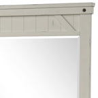 Industrial Farmhouse Mirror with Distressed Wood Frame - White