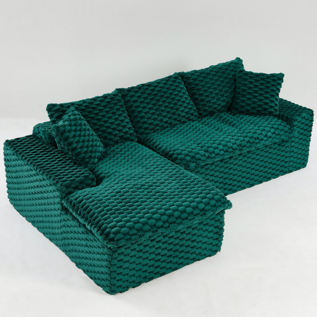 Convertible Modular Sectional Sofa with Twin Seat and Chaise - Multiple Colors