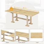 Natural Solid Wood Extendable Dining Set with Bench Seating - 6 Piece