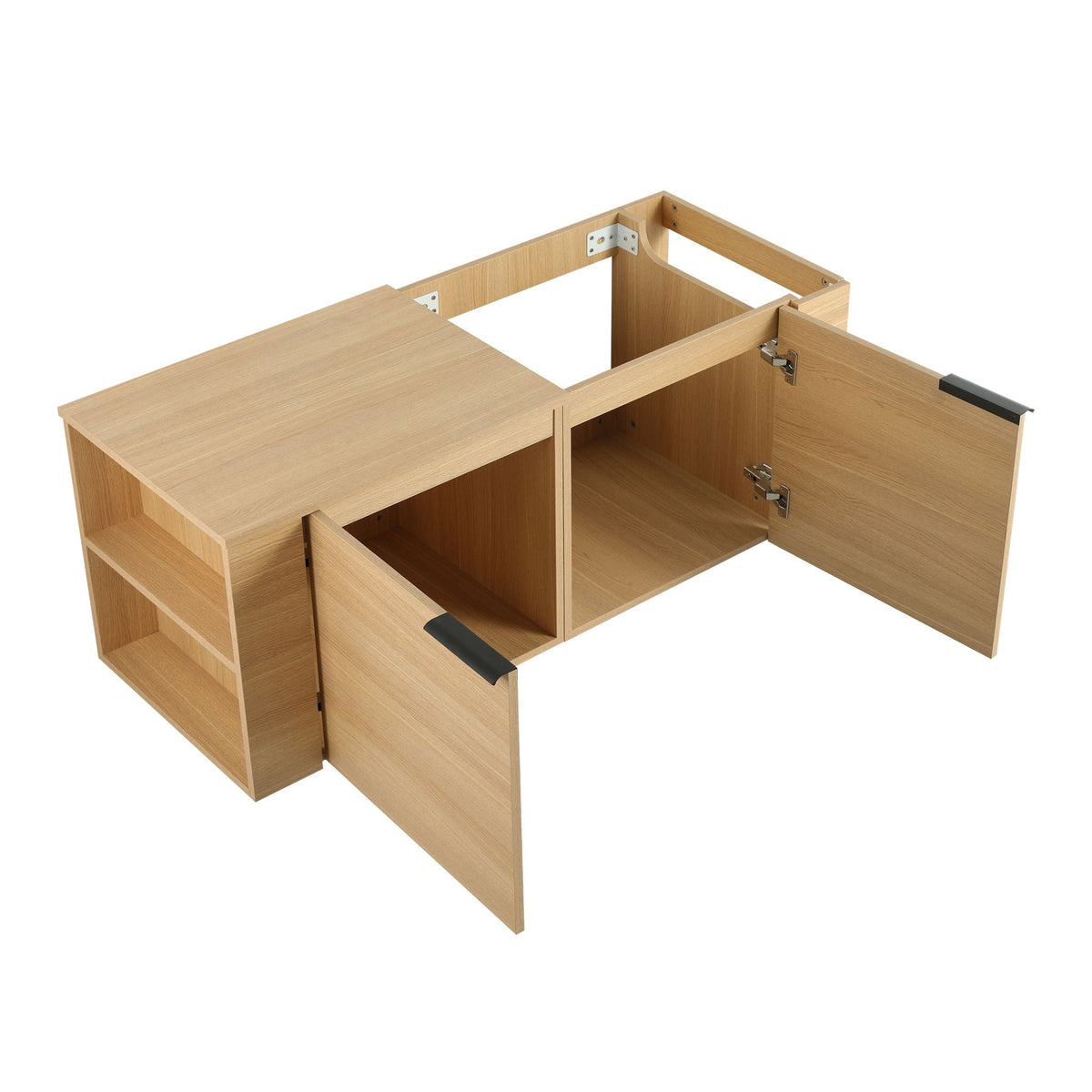 Modern Bathroom Vanity Sink Combo With Spacious Storage - White or Light Brown