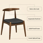Set of 2 Rubberwood Dining Chairs with Faux Leather Upholstery - Multiple Colors
