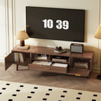 TV Stand for 75" TVs with Soft-Closing Doors - Dark Brown
