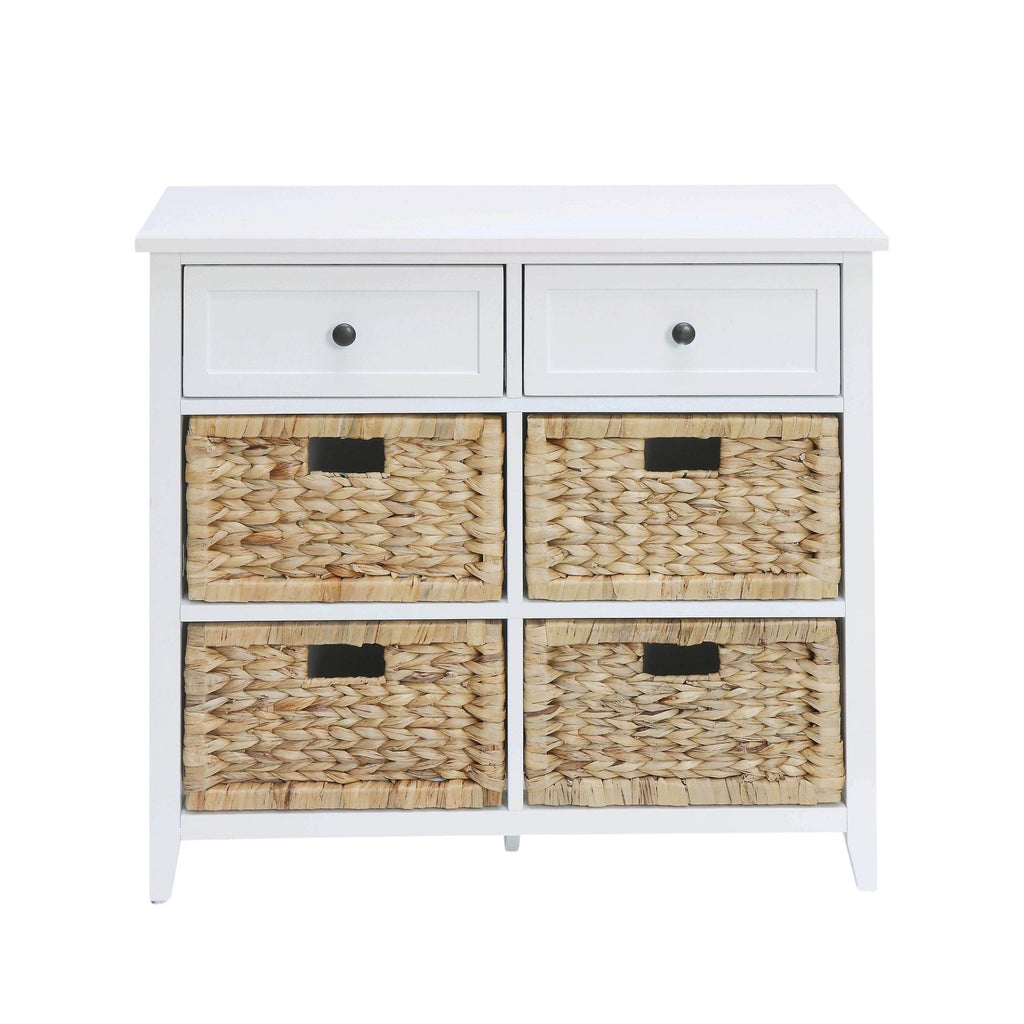 Console Cabinet with Six Storage Drawers - Light Blue or White