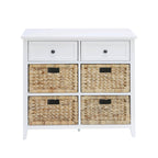 Console Cabinet with Six Storage Drawers - Light Blue or White