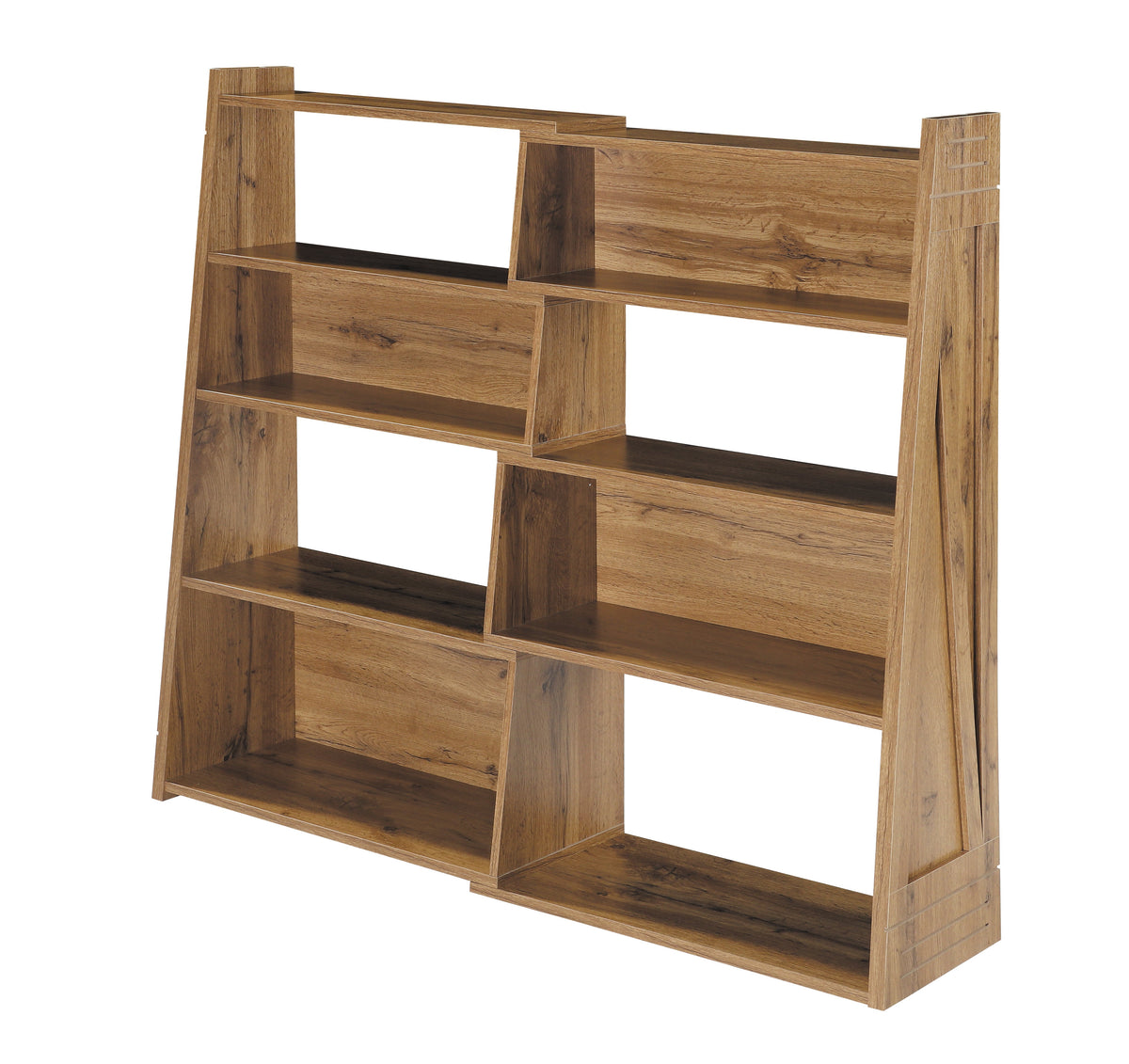 Foldable Bookshelf with Modular Convertible Design - Natural Veneer